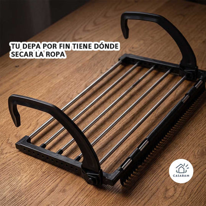 Tendedero Horizontal Pequeño de Ventana - Seca tu ropa sin ocupar espacio interior - Sin sacrificar tu departamento