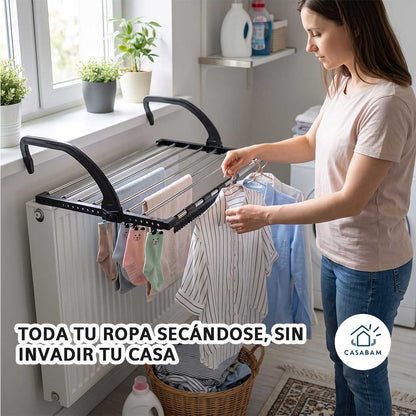 Tendedero Horizontal Pequeño de Ventana - Seca tu ropa sin ocupar espacio interior - Sin sacrificar tu departamento