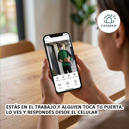 Timbre Inteligente con Cámara - Atender visitas a distancia en tiempo real - Tu casa siempre bajo control, aunque no estés