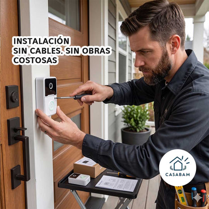 Timbre Inteligente con Cámara - Atender visitas a distancia en tiempo real - Tu casa siempre bajo control, aunque no estés