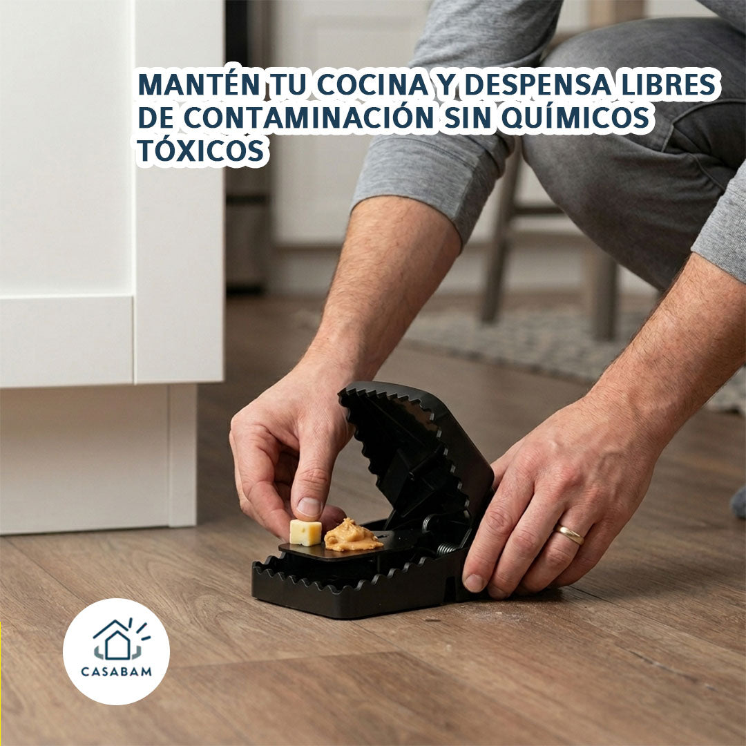 Trampa Segura Antiroedores – Captura sin venenos – Protege a tu familia, mascotas y alimentos desde el primer uso