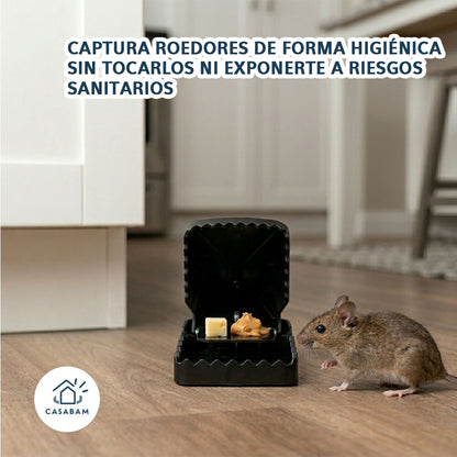 Trampa Segura Antiroedores – Captura sin venenos – Protege a tu familia, mascotas y alimentos desde el primer uso