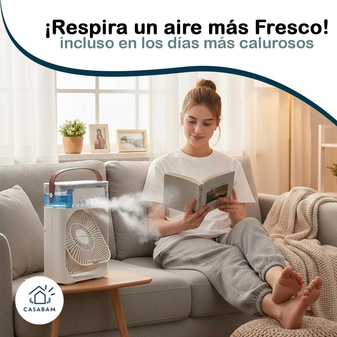 Ventilador Humificador Portátil, Respira un aire más húmedo y cómodo incluso en los días más calurosos