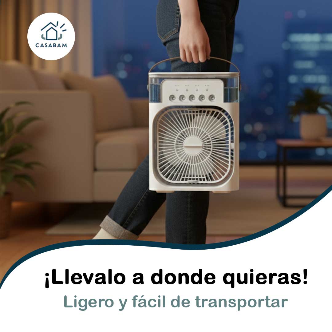 Ventilador Humificador Portátil, Respira un aire más húmedo y cómodo incluso en los días más calurosos