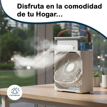 Ventilador Humificador Portátil, Respira un aire más húmedo y cómodo incluso en los días más calurosos