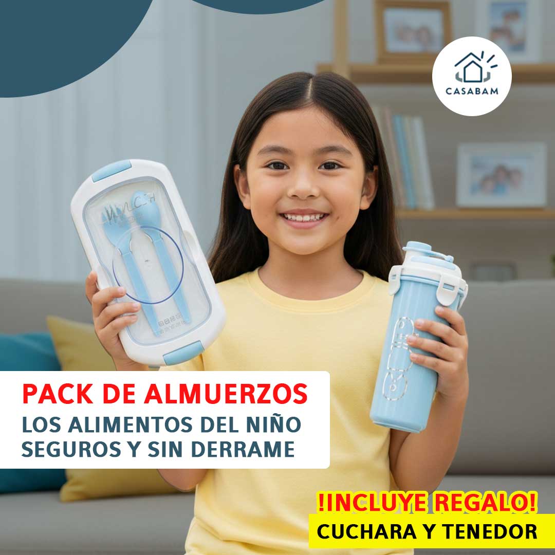 Kit Lonchera Escolar Todo en Uno – Incluye recipiente, vaso y cubiertos listos para usar – Prepárate para el regreso a clases