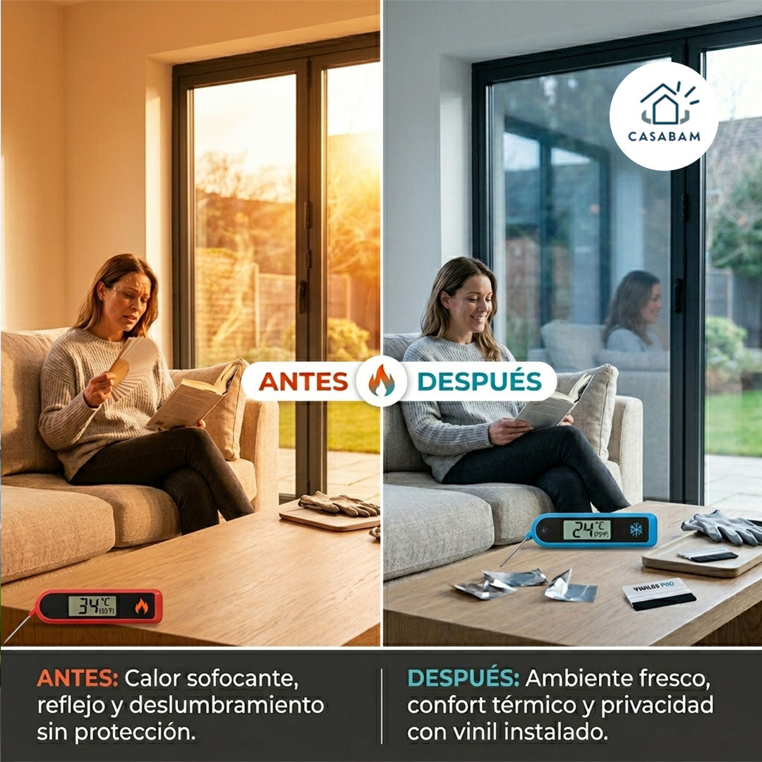 Vinilo Anticalor para Ventanas – Reduce el calor solar – Mantén tu casa más fresca con proyección UV