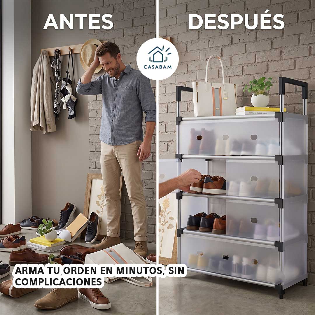 Zapateras Modernas 6 Niveles - Guarda y ordena tus zapatos - Ahorra espacio en tu departamento y arma tu orden en minutos