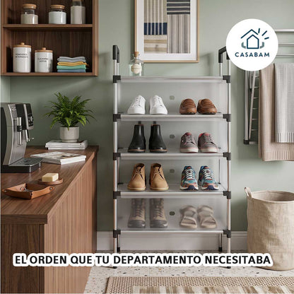 Zapateras Modernas 6 Niveles - Guarda y ordena tus zapatos - Ahorra espacio en tu departamento y arma tu orden en minutos
