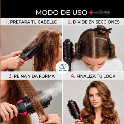 Cepillo Secador Multifunción - Seca, alisa y da forma - Peinados completos con un solo dispositivo práctico