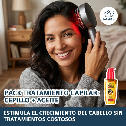 Pack tratamiento capilar: Cepillo y Aceite – Activa el crecimiento capilar desde casa sin tratamientos costosos