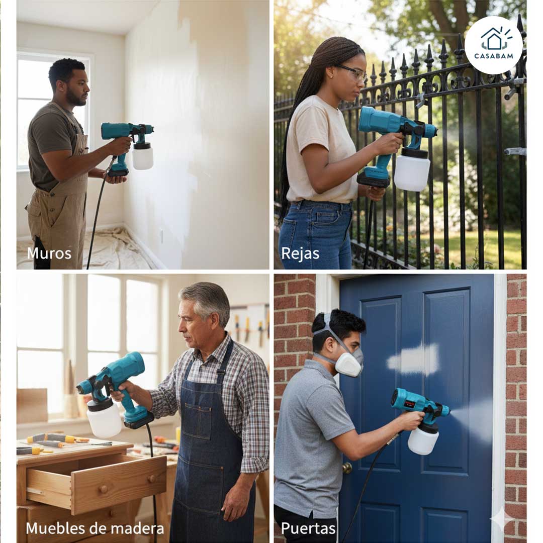 Compresor Inalámbrico para pintar - Renueva Muros y Rejas Fácilmente - Ahorra en Pintores y Hazlo fácilmente en minutos