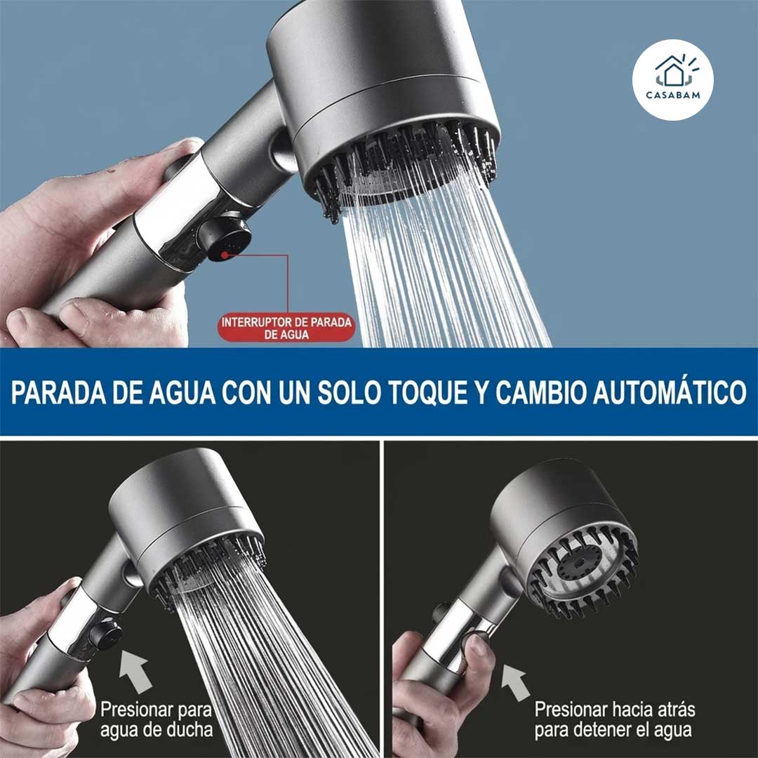 Ducha Alta Presión masajeador Pro – Aumenta la fuerza del agua – Mejora la presión en minutos sin instalar tuberías nuevas