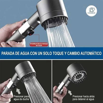 Ducha Alta Presión masajeador Pro – Aumenta la fuerza del agua – Mejora la presión en minutos sin instalar tuberías nuevas