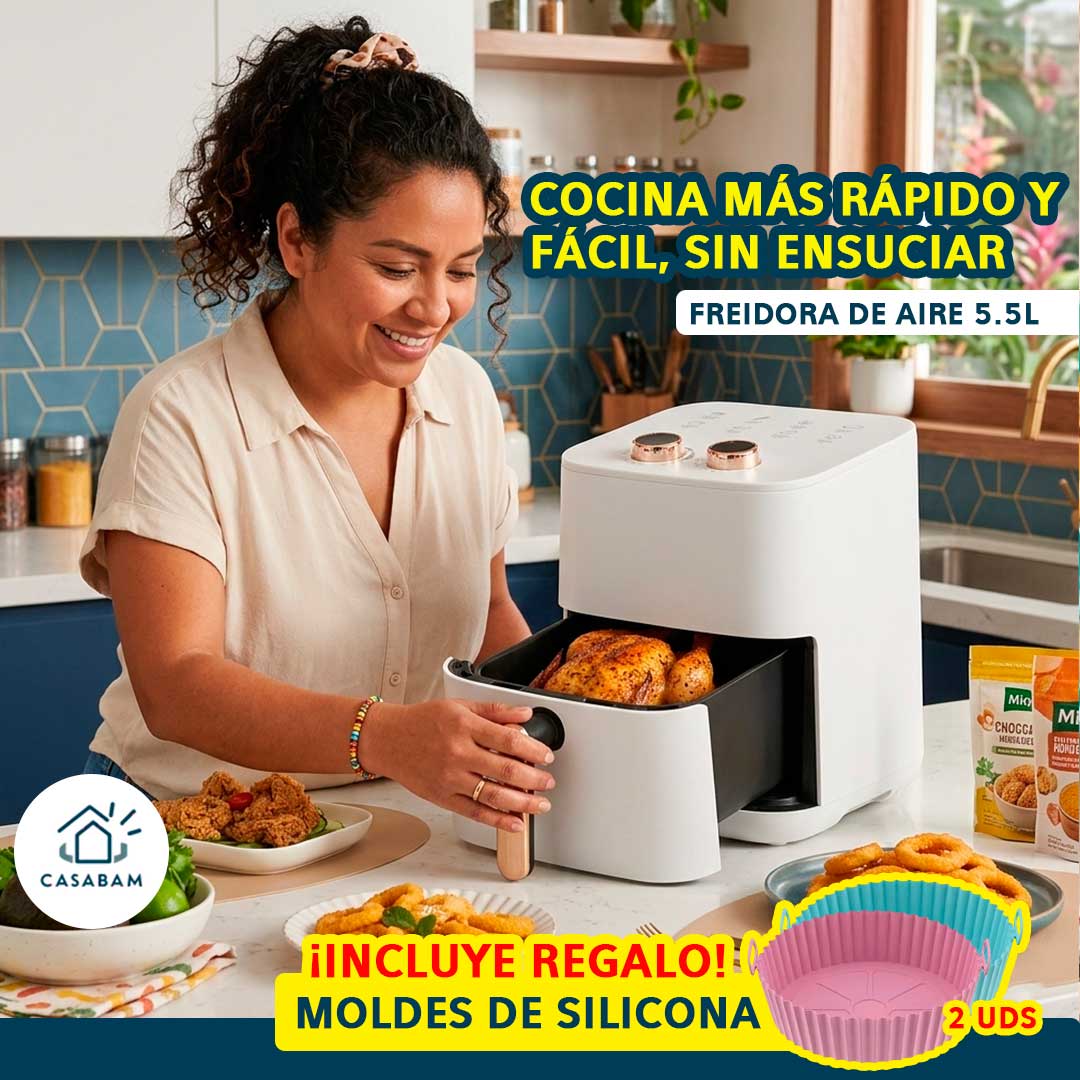 Freidora de Aire 5.5L – Fritura Inteligente – Come más sano cada día sin dejar tus comidas favoritas