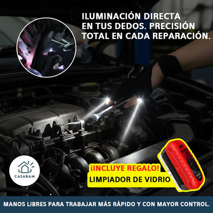 Guante LED Mecánico Pro + Regalo - Ilumina Zonas Difíciles - Accede donde otras linternas no llegan