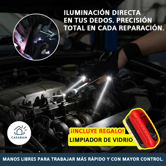 Guante LED Mecánico Pro + Regalo - Ilumina Zonas Difíciles - Accede donde otras linternas no llegan