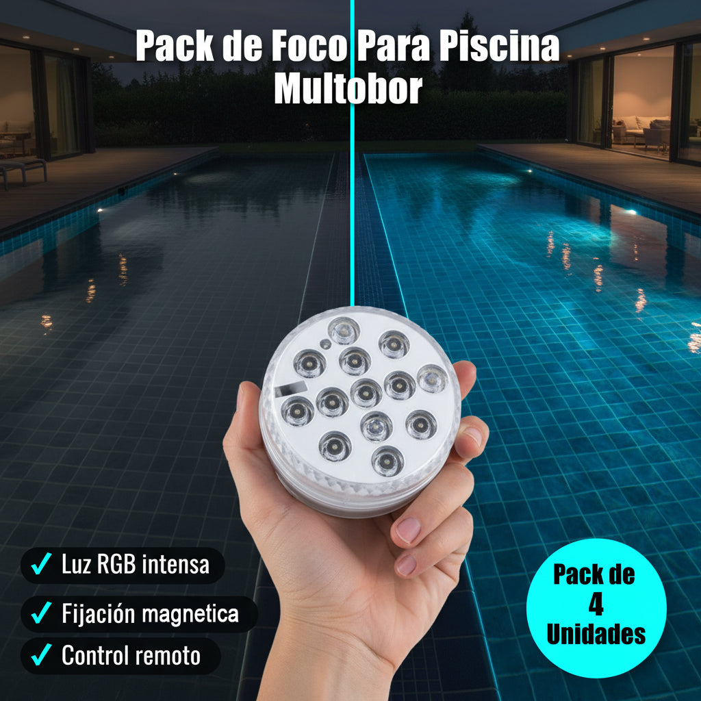 Pack de Foco Para Piscina Multicolor + Control - Crear Ambientes Increíbles en tu Piscina