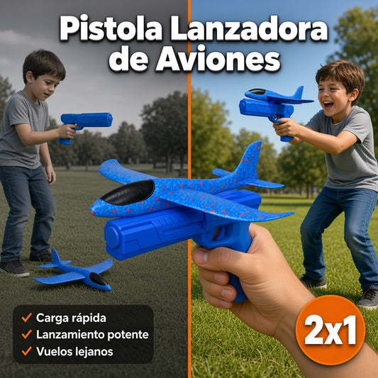2x1 Pistola Lanzadora de Aviones - Llevar la Diversión por los Aires.