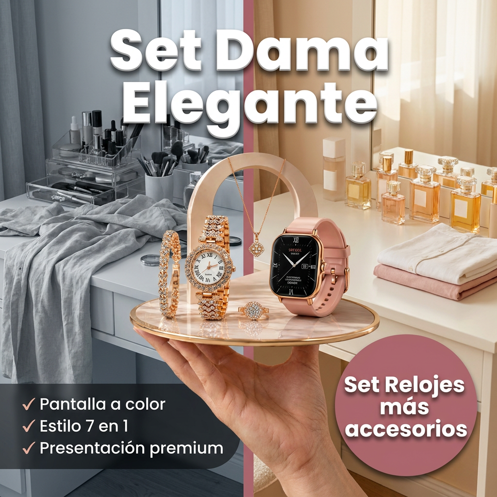 Set Dama Elegante - Relojes más accesorios - destaca tu estilo a donde vayas
