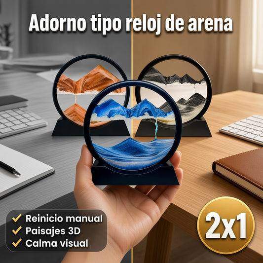 2x1 Adorno tipo reloj de arena en forma montaña - Arte en Movimiento para Transformar tu espacio