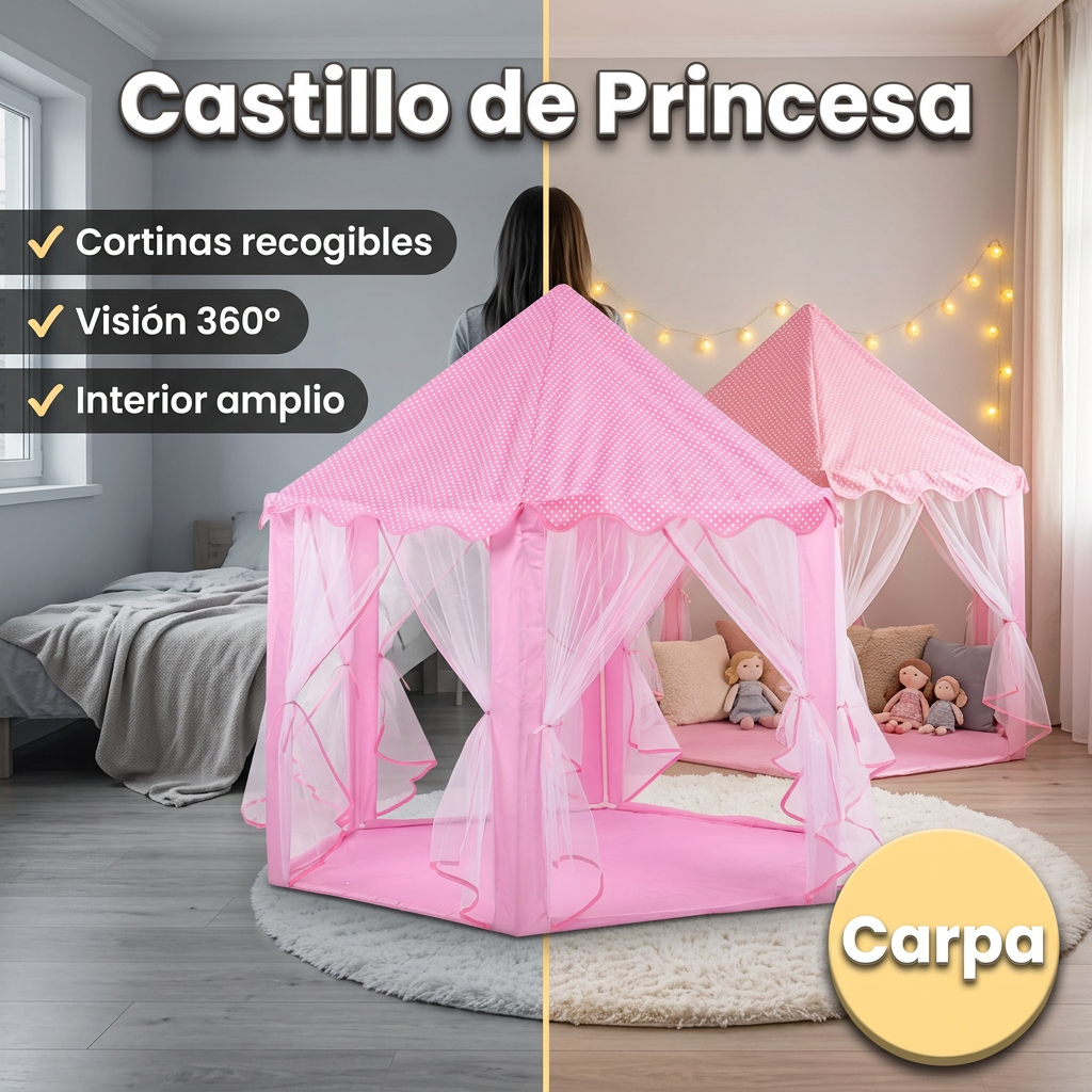 Castillo de Princesa - La carpa de aventuras para la más pequeña de la casa