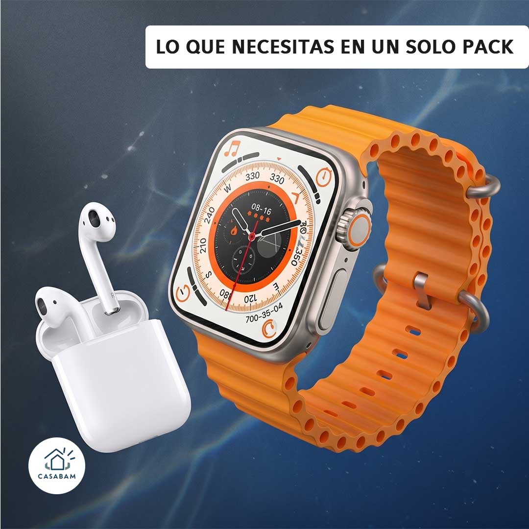 Combo Smartwatch I8 Ultra + Audífonos Bluetooth – Tecnología Completa – Obtenlos sin pagar más por separado