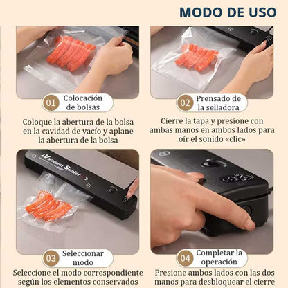 Máquina Selladora al Vacío - Prolonga la Frescura de tus Alimentos - Duplica la duración de tu comida sin botarla